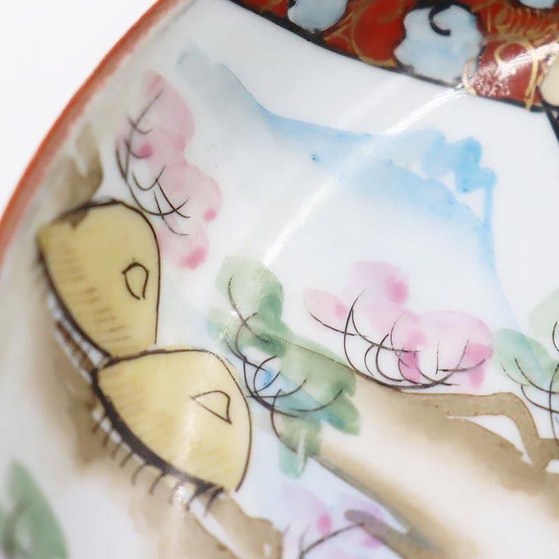 手描き 色絵 九谷焼 小皿 取り皿 縁起物 かわいい 大正 骨董 手描き 色絵 九谷焼 小皿 取り皿 縁起物 かわいい 大正 骨董