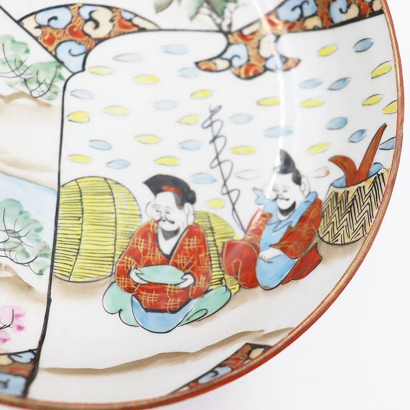 手描き 色絵 九谷焼 なます皿 取り皿 深皿 縁起物 かわいい 大正