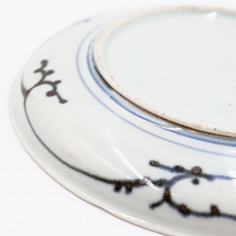 古伊万里大皿、藍色と赤絵のバランスがちょうどいい、使い勝手