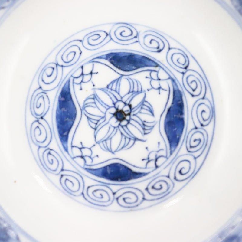 ヴィンテージ 赤絵 蓋碗 大正 骨董 花唐草 和食器