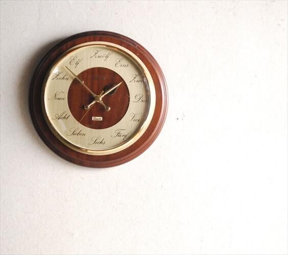 ヴィンテージ ドイツ製 ANKRA 木製フレーム 壁掛け時計