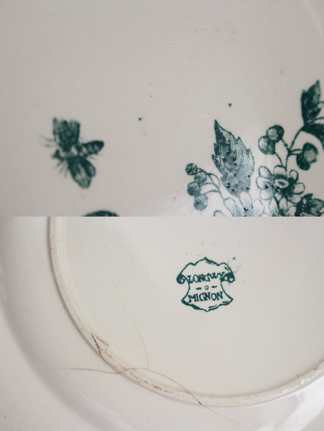 フレンチ アンティーク 鳥モチーフのお皿 LONGWY MIGNON