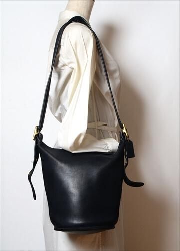 1円 □ 極美品 コーチ ショルダーバッグ 9951 ブラック系 レザー
