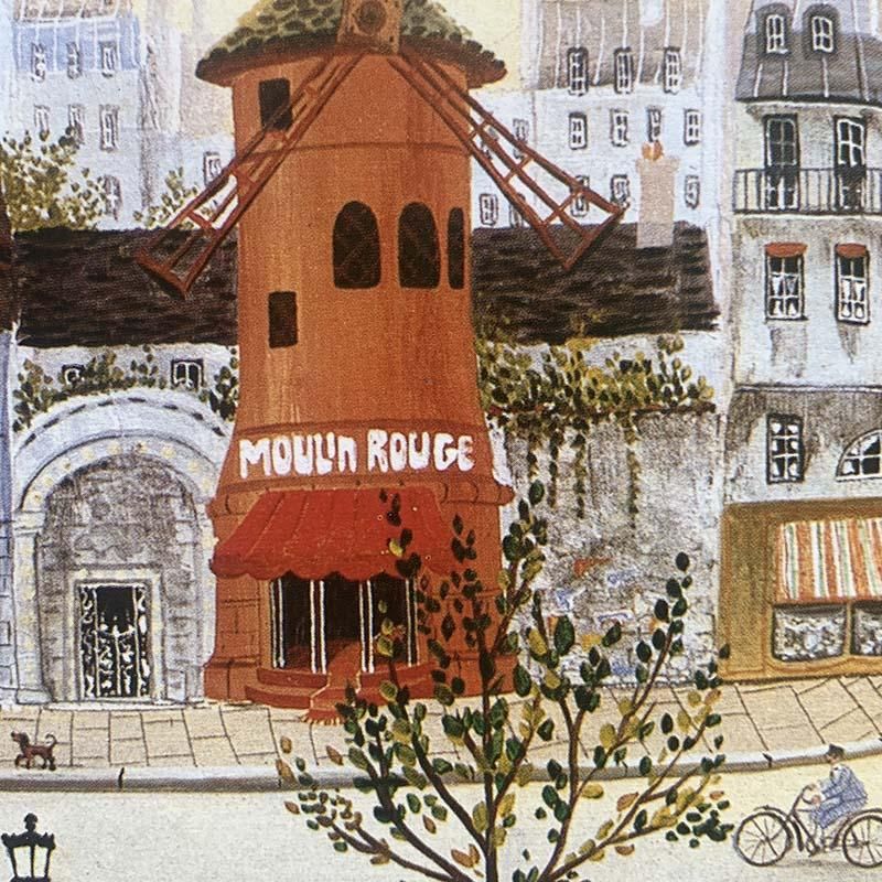 水彩画　風景画　絵画　ムーランルージュ309/1000 サインあり 水彩画 風景画 絵画 ムーランルージュ309/1000 サインあり