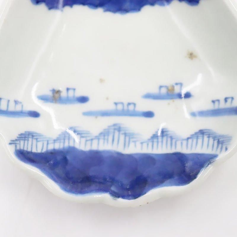 ヴィンテージ 手描き 染付 豆皿 大正 骨董 おもてなし用