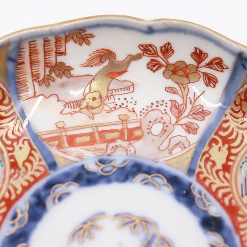 394『色絵金彩 花 唐草 小皿』 /骨董品 茶道具 古道具 古美術 古玩