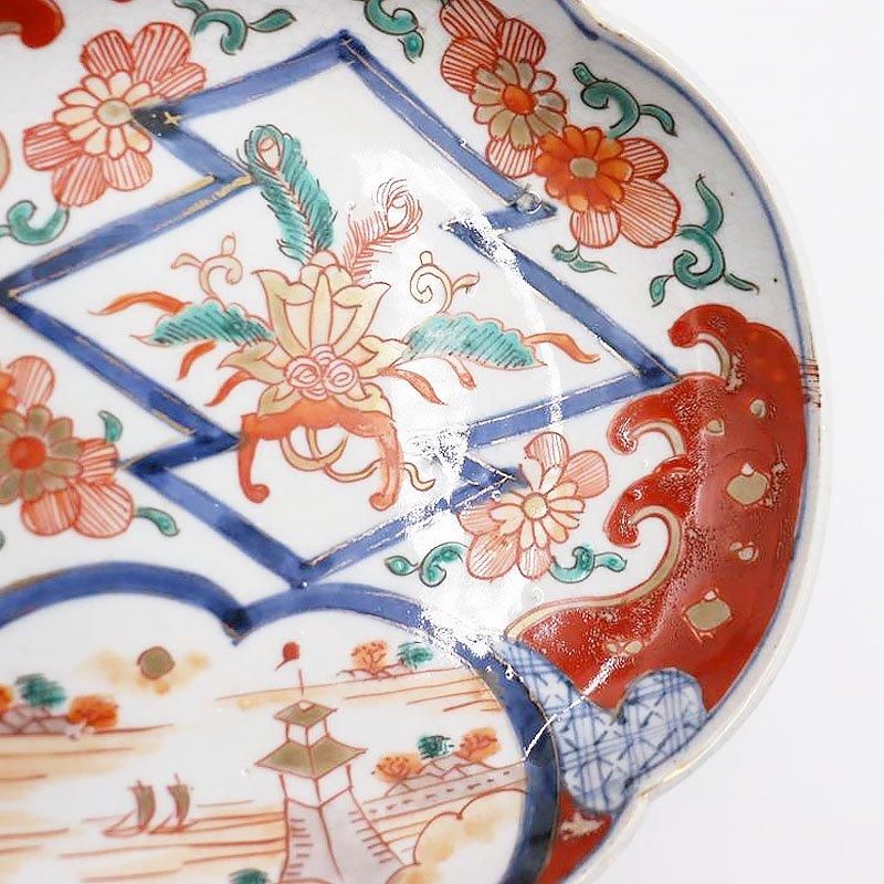大聖寺伊万里の鮑型変形皿 - 生活骨董と古布のアンティーク