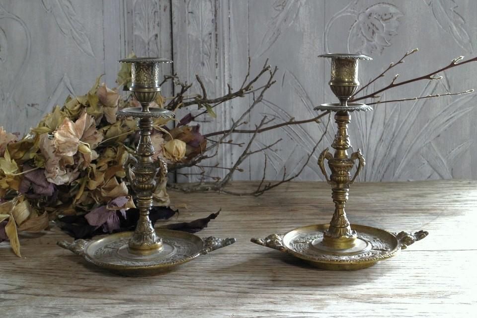 フランスアンティーク　お花型　キャンドルスタンド　真鍮製　ブロカント IMG_1342_805bf584-7f2d-4fa1-