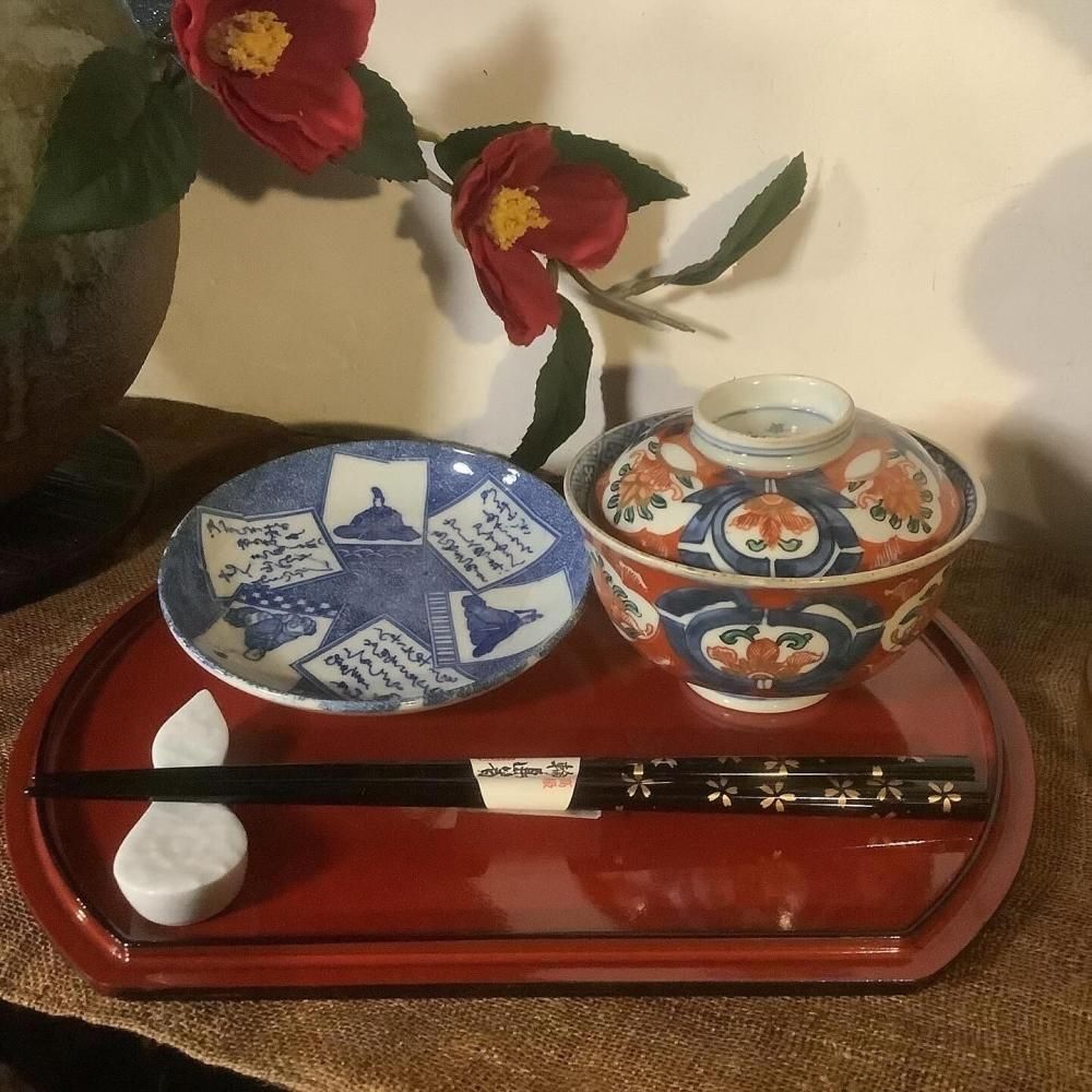 幕末蓋付赤絵茶碗 - ANTIQUE LEAVES 幕末蓋付赤絵茶碗 - ANTIQUE LEAVES