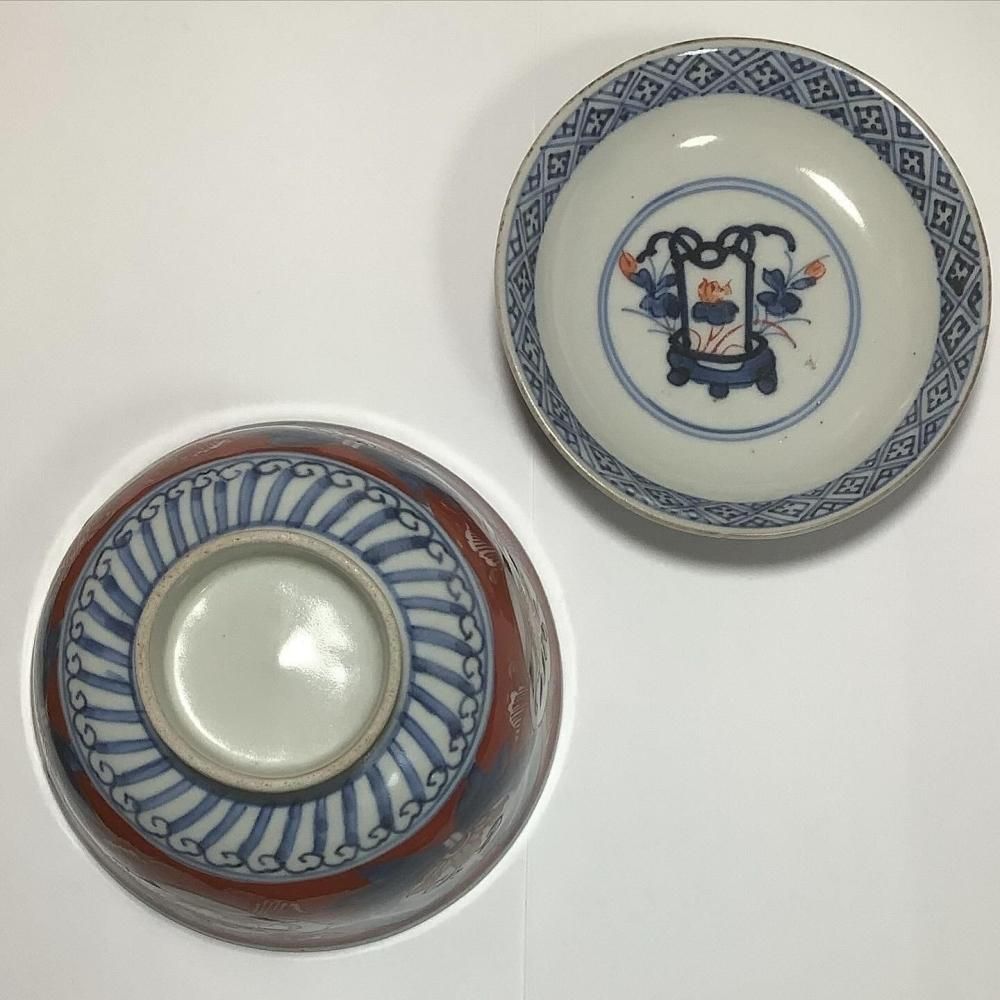 幕末蓋付赤絵茶碗 - ANTIQUE LEAVES 幕末蓋付赤絵茶碗 - ANTIQUE LEAVES