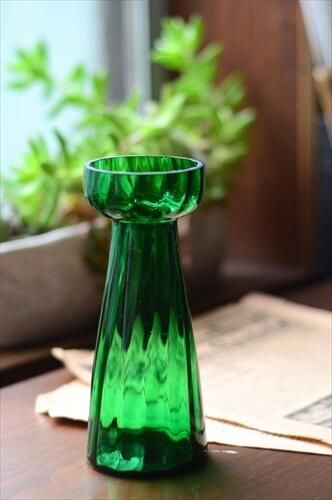 デンマーク Holmegaard グリーンのガラス ヒヤシンスベース 花瓶 デンマーク Holmegaard グリーンのガラス ヒヤシンスベース 花瓶