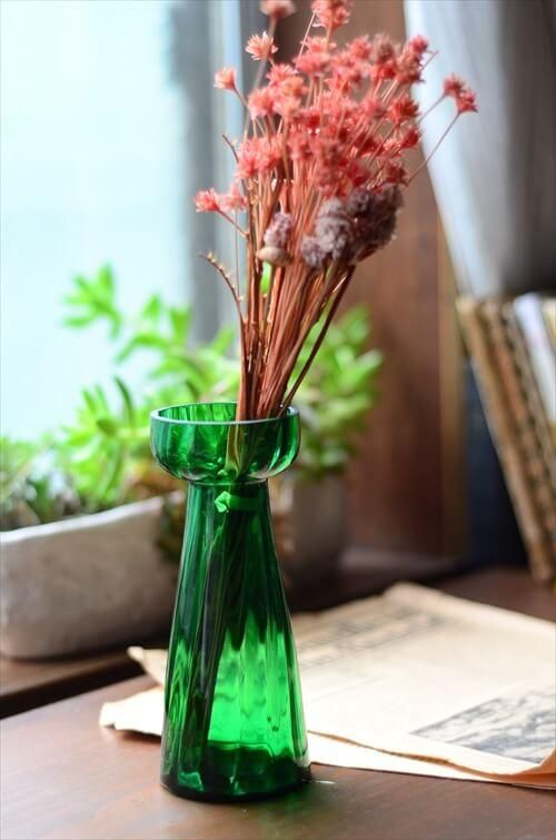 【格安saleスタート】 デンマーク Holmegaard 花瓶 ヒヤシンスベース グリーンのガラス 工芸ガラス