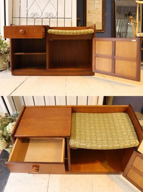 テレフォンベンチ/テレフォンチェア - ANTIQUE LEAVES テレフォンベンチ/テレフォンチェア - ANTIQUE LEAVES