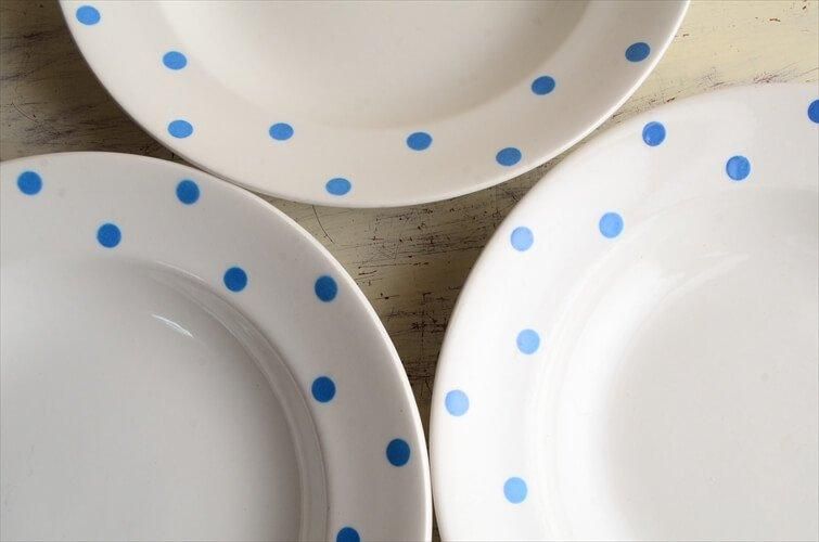 【3/13まで限定値引】【レア】boch ボッホ　プレート　8枚セット BOCH ヴィンテージ 水玉プレート 22.5cm ベルギー製