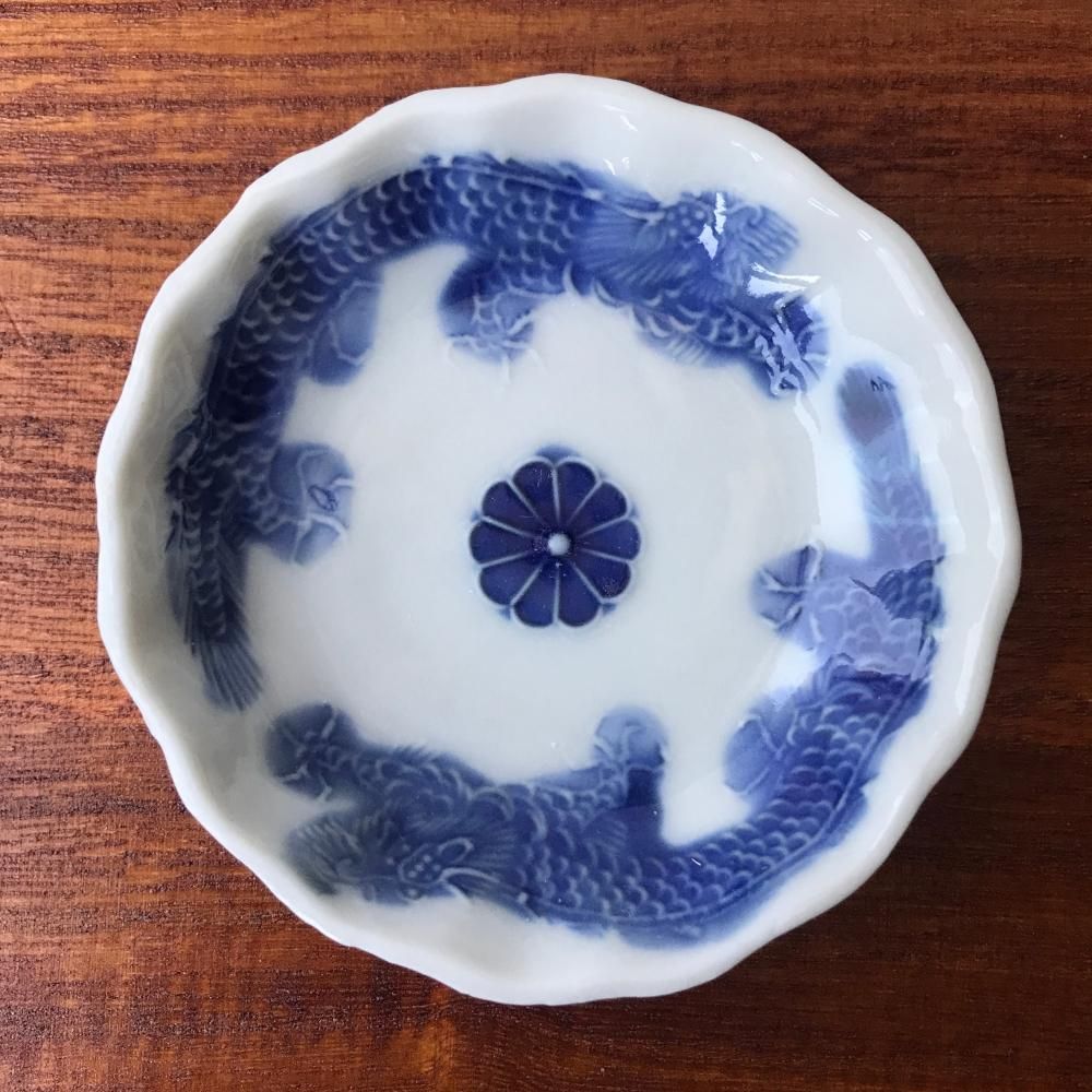 小皿 豆皿 手塩皿 10枚 染付 印判 龍 ドラゴン 銘 角福 小皿 豆皿 手塩皿 10枚 染付 印判 龍 ドラゴン 銘 角福 小皿 豆