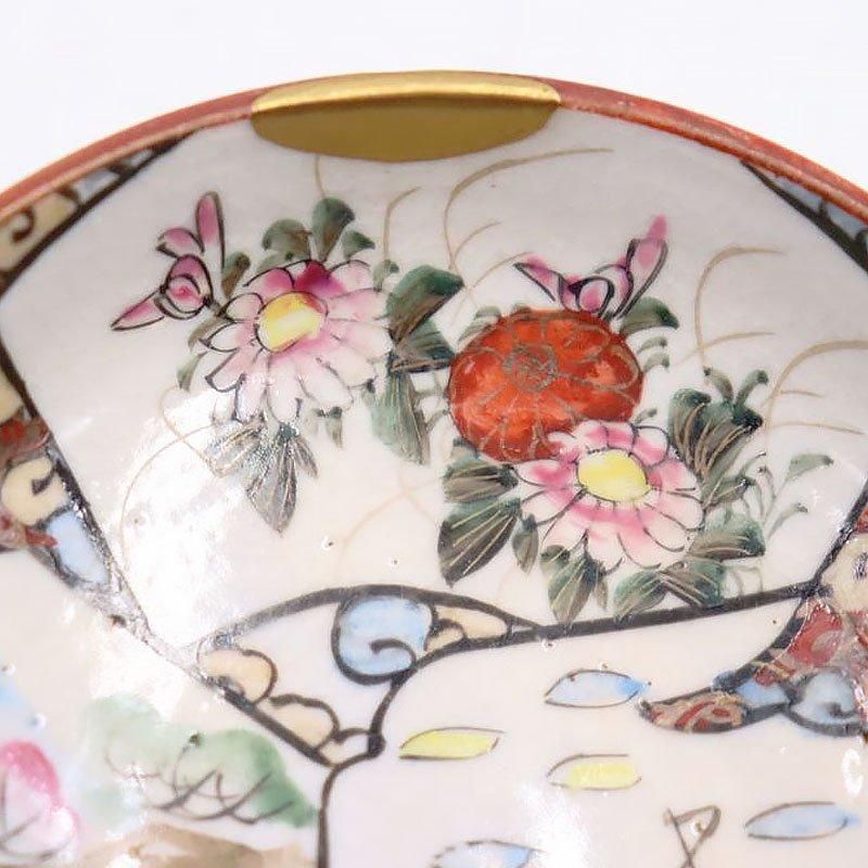 金継ぎ】手描き 色絵 九谷焼 豆皿 天塩皿 縁起物 かわいい 大正 金継ぎ】手描き 色絵 九谷焼 豆皿 天塩皿 縁起物 かわいい 大正