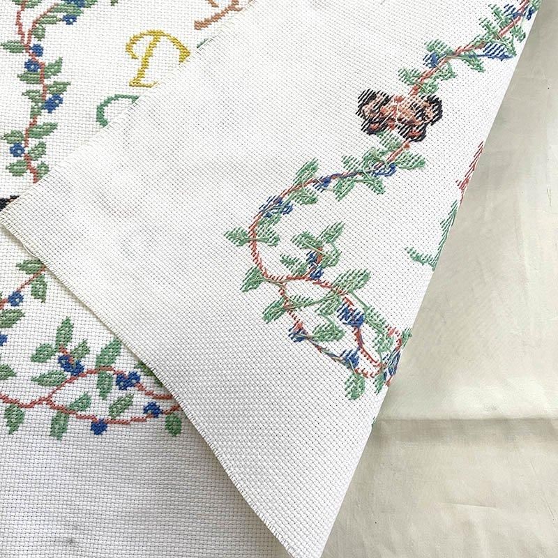刺繍サンプラー 鳥とABC アルファベットサンプラー クロス 刺繍サンプラー 鳥とABC アルファベットサンプラー クロス