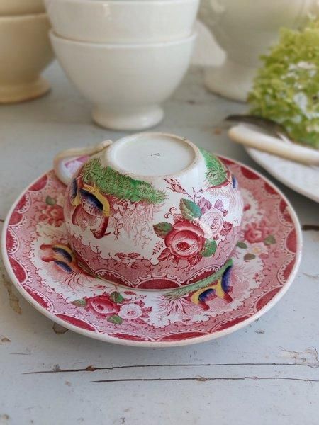 アンティークサルグミンヌカップ&ソーサー - ANTIQUE LEAVES アンティークサルグミンヌカップ&ソーサー - ANTIQUE LEAVES