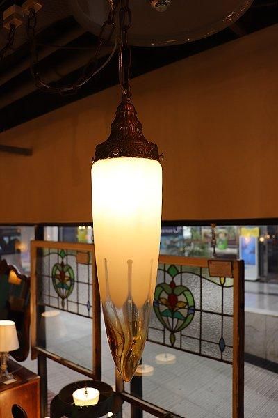 LED球付き】1920年代 イギリスアンティーク クランベリーグラス