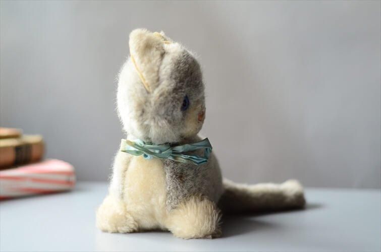 ドイツ製 Steiff ヴィンテージ 青い瞳のグレーのネコ Snuffy cat ドイツ製 Steiff ヴィンテージ 青い瞳のグレーのネコ Snuffy cat