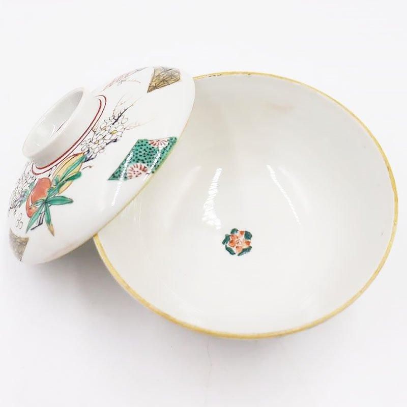 九谷焼 手描き 通りもん 上品 美しい 蓋碗 蓋茶碗 骨董 九谷焼 手描き 通りもん 上品 美しい 蓋碗 蓋茶碗 骨董
