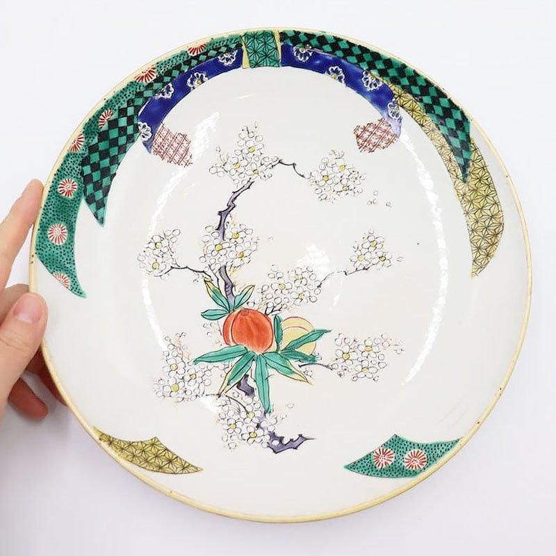 アンティーク 九谷焼 七寸皿 手描き 美しい骨董品