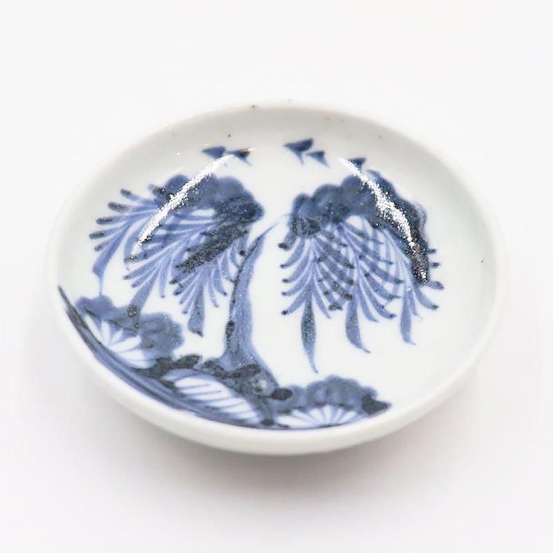 手描き 染付 豆皿 手塩皿 呉須 藍色 明治 大正 骨董