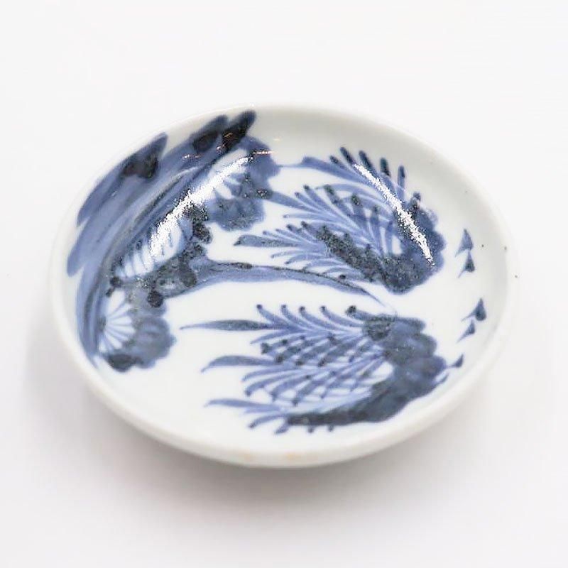 手描き 染付 豆皿 手塩皿 呉須 藍色 明治 大正 骨董