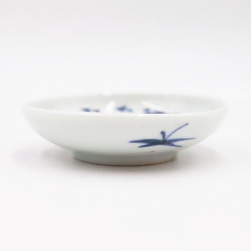手描き 染付 豆皿 手塩皿 呉須 藍色 明治 大正 骨董