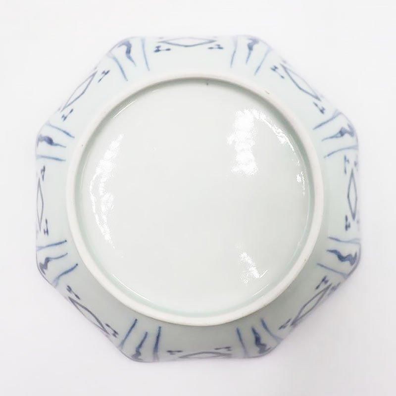 手描き 染付 八角 なます皿 生酢皿 向付 呉須 藍色 和食器 大正 手描き 染付 八角 なます皿 生酢皿 向付 呉須 藍色 和食器 大正