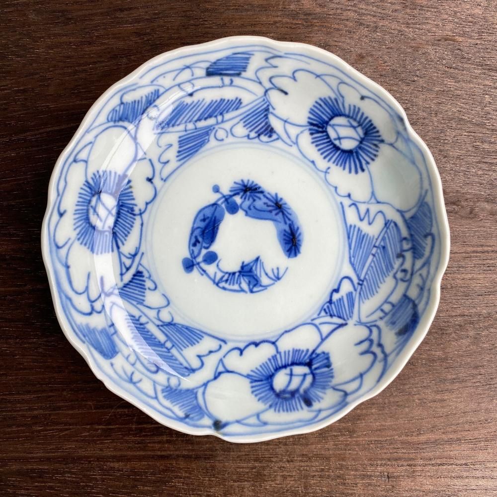 明治時代の清楚な朝顔柄小皿【希少】