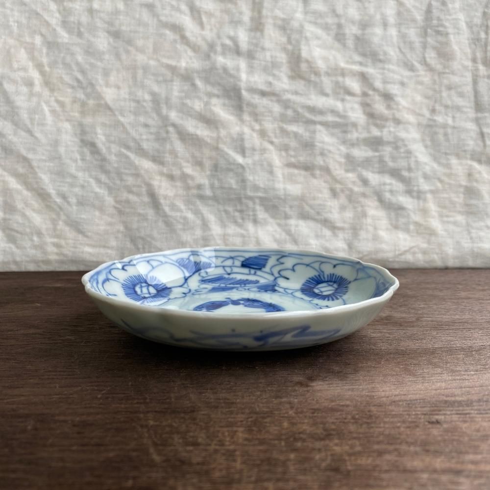 明治時代の清楚な朝顔柄小皿【希少】