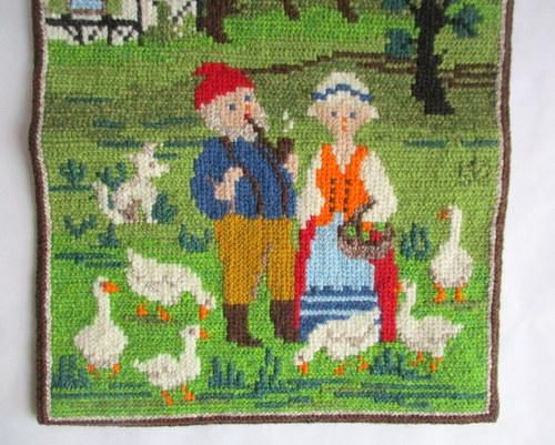 PetaPeta北欧雑貨ショップ＞＞北欧ヴィンテージ＞＞刺繍壁掛け