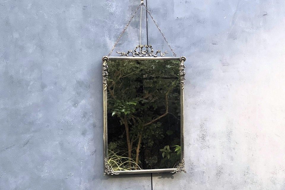 フランス アンティーク Metal and Mirror Screen 鏡