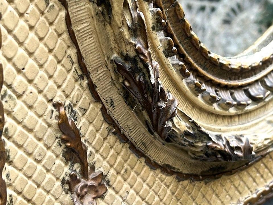 フランス製ロココアンティークゴールドミラー