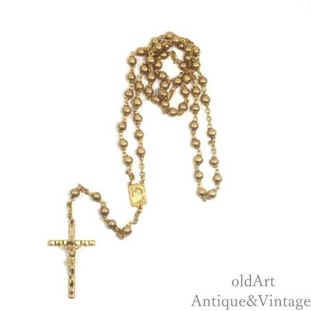 イタリア製ヴィンテージ ゴールドロザリオネックレス