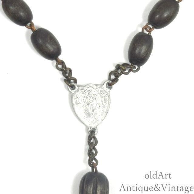 USA アンティーク 聖母マリア ロザリオ ネックレス