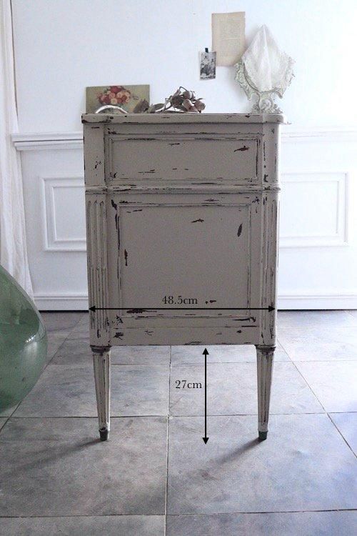 フランスアンティーク 3段チェスト ホワイトペイント