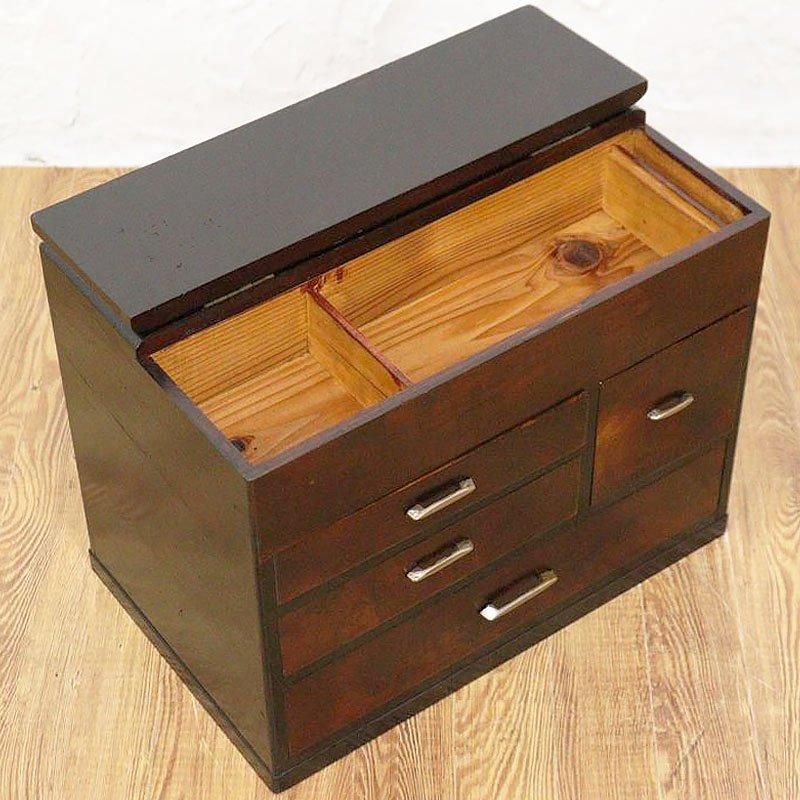 古民具 お針箱 薬箱 木製 大正昭和初期 アンティーク