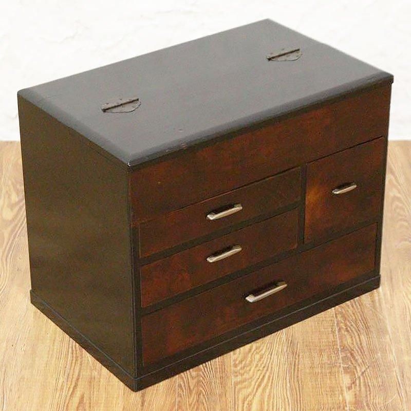 古道具　薬箱　引き出し3個セット　ビンテージ 大正昭和期 桑材の小引出し 裁縫箱・薬箱にも最適