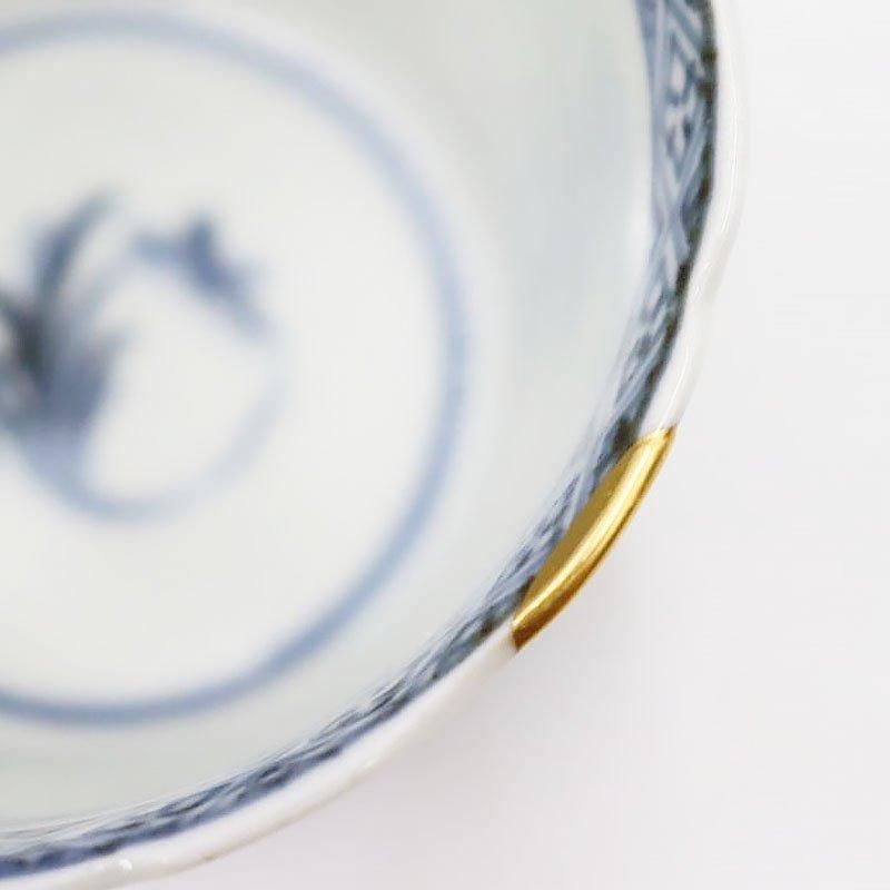 金継ぎ　流行　古伊万里 古伊万里染付 金継ぎ用 下がり藤文 蕎麦猪口1点 アンティーク