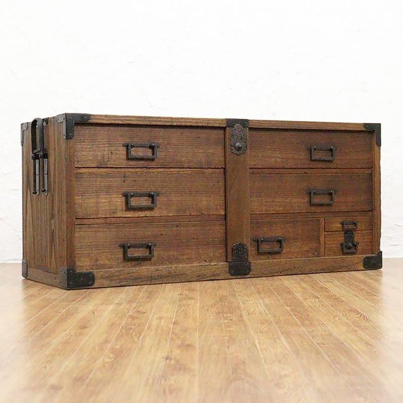 希少 総桐閂付き 刀箪笥 時代箪笥 時代金具 テレビボード ローボード 