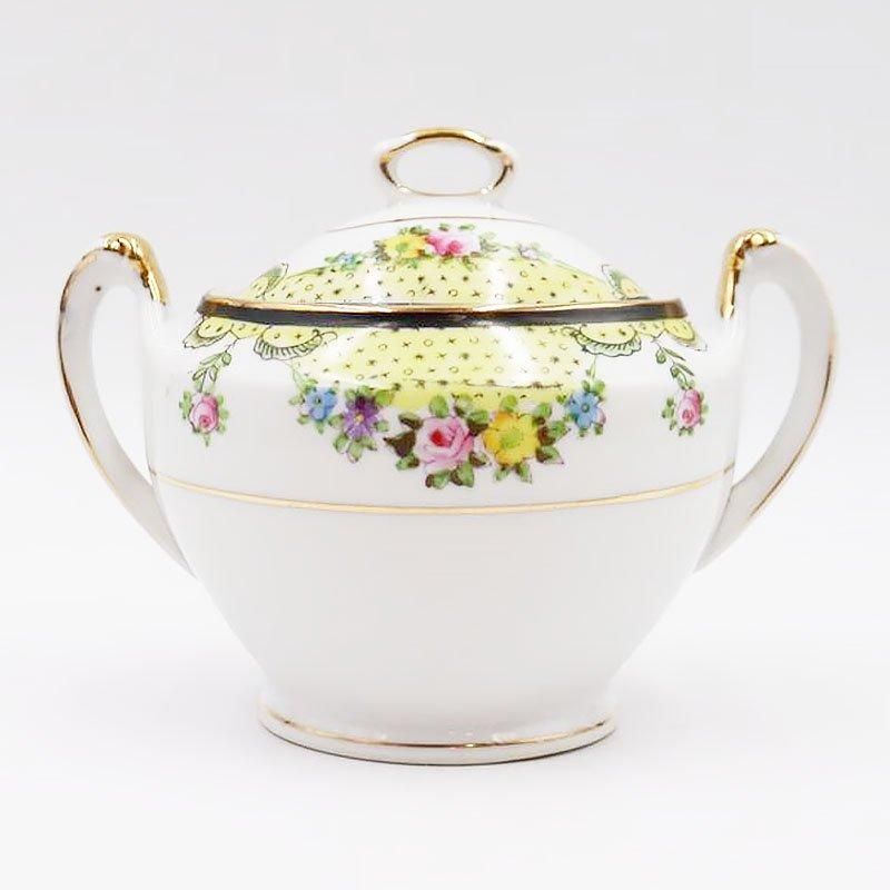 オールドノリタケ NORITAKE 輸出用 シュガーポット イエロー