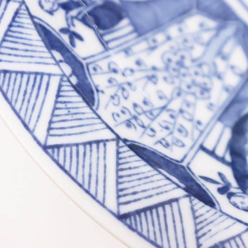 昭和初期アンティーク美人花柄盛り鉢 高杯コンポート