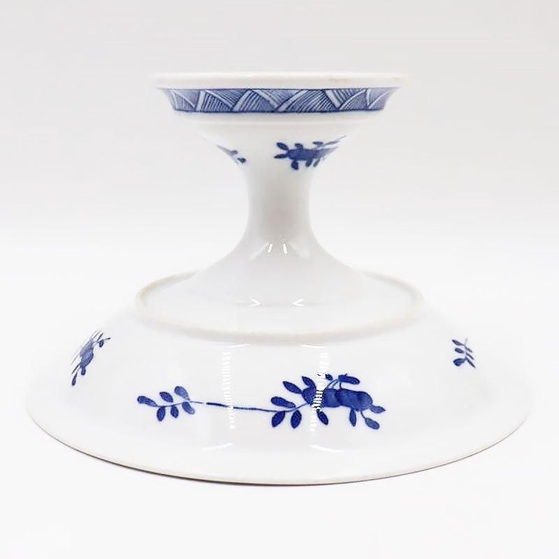 昭和初期アンティーク美人花柄盛り鉢 高杯コンポート