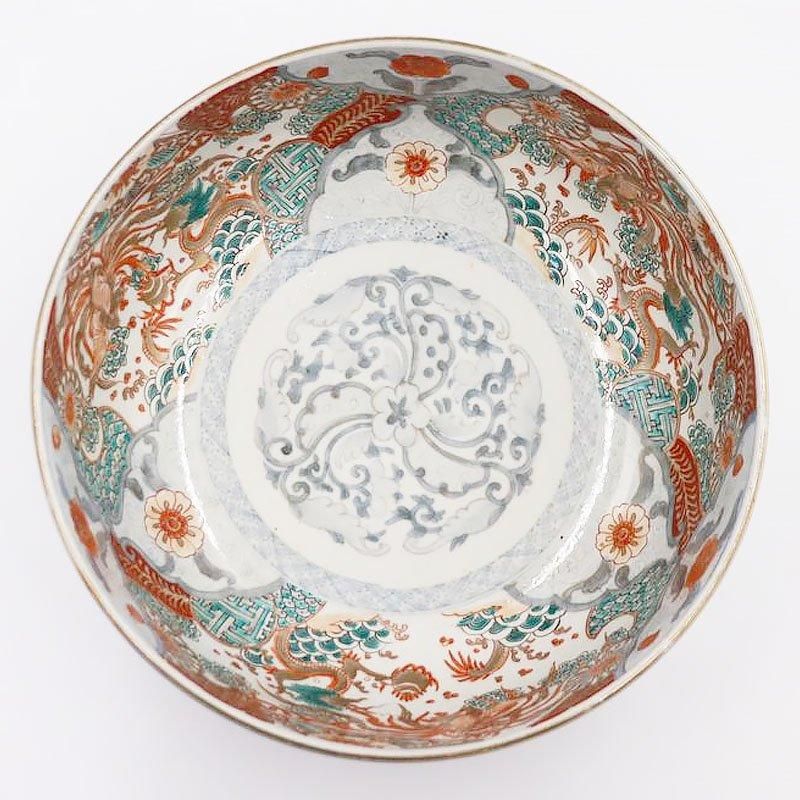 アンティーク手描き大鉢 明治大正時代の日本美