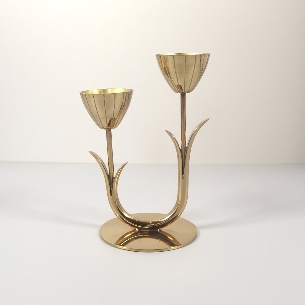 北欧 スウェーデン ヴィンテージ】Ystad metall （イースタッド・メタル） candle stand tulip brass -  ANTIQUE LEAVES