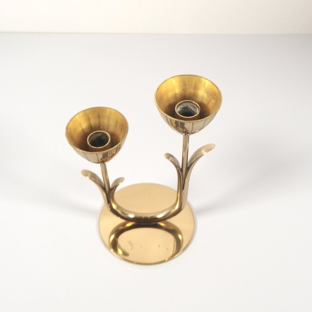 北欧 スウェーデン ヴィンテージ】Ystad metall （イースタッド・メタル） candle stand tulip brass -  ANTIQUE LEAVES