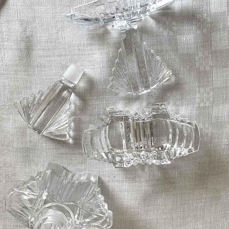 アールデコガラス蓋物小物入れ