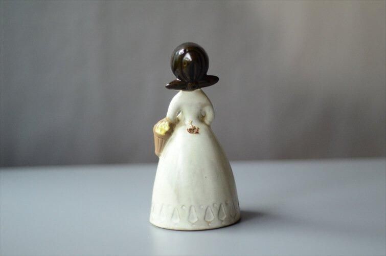 jie gantofta 陶器人形フラワーガール黄(大・小)各1ブルー少女大1 jie